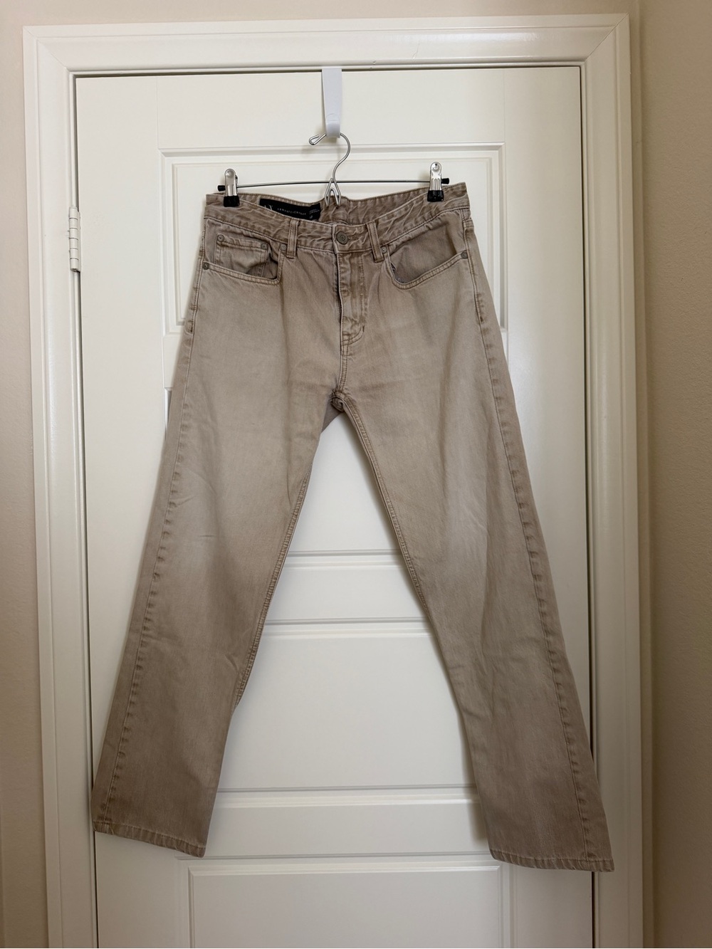 Armani Exchange Men's Straight Jeans in Khaki Beige